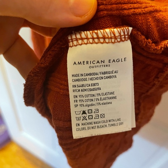 Orange Cotton Stretchy Mini Dress - Knit T-Shirt Dress - Size M - American Eagle - Picture 4 of 5